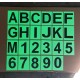 Phosphoreszierende Buchstaben und Zahlen in PVC