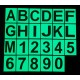 Phosphoreszierende Buchstaben und Zahlen in PVC