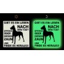 Phosphoreszierendes Schild « Vorsicht vor dem  Hund»