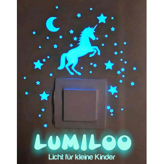 Phosphoreszierende LUMILOO-Sticker f&uuml;r Lichtschalter im Kinderzimmer